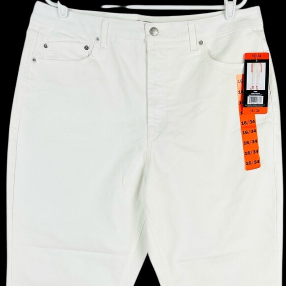 Frye Women's Stretch High-Rise White Cuffed Cropped Jeans Size 16/34 NWT - Picture 3 of 11